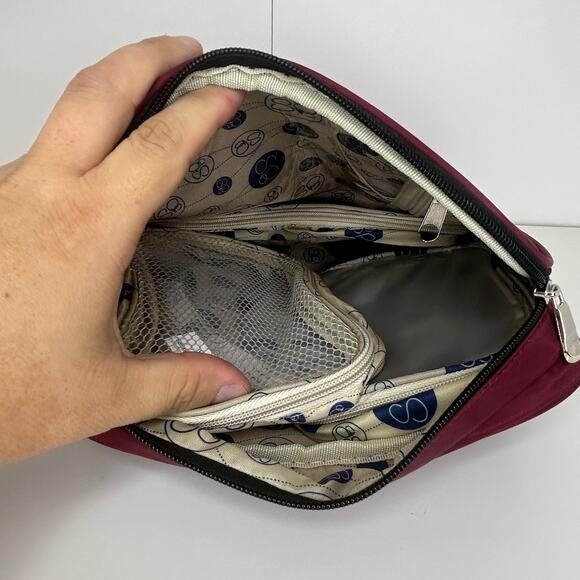 Samantha Brown Burgundy Travel Organizer Case Cosmetic Toiletry Bag with Inserts - Picture 2 of 11